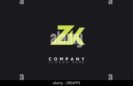 ZK Alphabet Buchstaben Initialen Monogramm Logo Stock Vektor