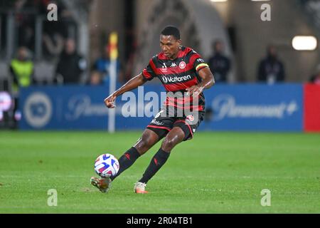 Sydney, Australien. 06. Mai 2023. Marcelo of Western Sydney Wanderers ist während des A-League 2023 Finals Series-Spiels zwischen dem FC Sydney und den Western Sydney Wanderers im CommBank Stadium in Aktion. Endstand: Sydney FC 2:1 Western Sydney Wanderers (Foto: Luis Veniegra/SOPA Images/Sipa USA) Guthaben: SIPA USA/Alamy Live News Stockfoto
