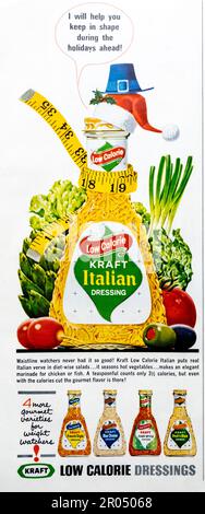 Werbespot „Kraft Italian Dressing“ in einer Zeitschrift, 1965 Stockfoto