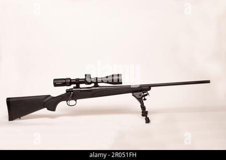 Remington 700 .308 Bolt Action-Gewehr mit Oszilloskop Stockfoto