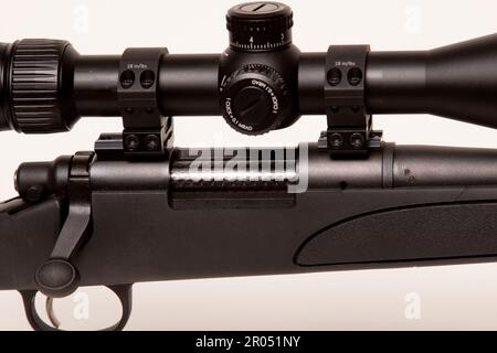 Remington 700 .308 Bolt Action-Gewehr mit Oszilloskop Stockfoto