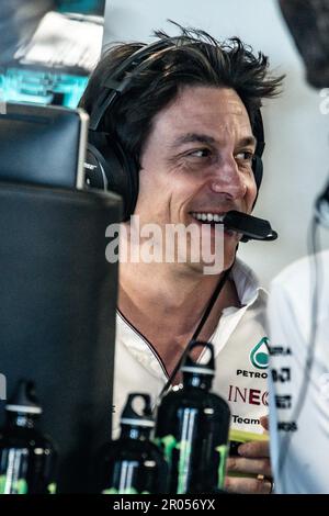 Miami, Florida, USA. 04/07. Mai 2023 Weltmeisterschaft F1. F1 Grand Prix von Miami. Toto WOLFF, Geschäftsführer des Mercedes-Benz Grand Prix. Stockfoto