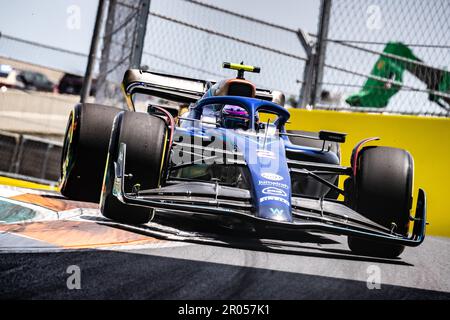 Miami, Florida, USA. 04/07. Mai 2023 Weltmeisterschaft F1. F1 Grand Prix von Miami. Nr. 2, Logan SarSergeant, USA, Team Williams F1 FW44, Mercedes-Motor. Stockfoto