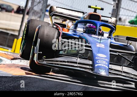 Miami, Florida, USA. 04/07. Mai 2023 Weltmeisterschaft F1. F1 Grand Prix von Miami. Nr. 2, Logan SarSergeant, USA, Team Williams F1 FW44, Mercedes-Motor. Stockfoto