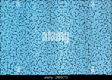 Schöner abstrakter Hintergrund mit kleinen blauen Ziegeln. Stockfoto