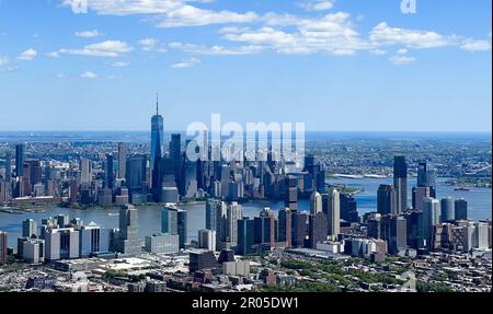 Luftaufnahme des Freedom Tower in New York City am 6. Mai 2023. Stockfoto