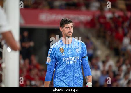Sevilla, Spanien. 06. Mai 2023. Thibaut Courtois von Real Madrid CF, gesehen während des Finales der Copa del Rey zwischen Real Madrid CF und CA Osasuna im Olympiastadion La Cartuja. (Endergebnisse; Real Madrid CF 2:1 CA Osasuna). (Foto: Vicente Vidal Fernandez/SOPA Images/Sipa USA) Guthaben: SIPA USA/Alamy Live News Stockfoto