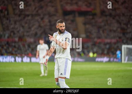 Sevilla, Spanien. 06. Mai 2023. Karim Benzema von Real Madrid CF während des Finales der Copa del Rey zwischen Real Madrid CF und CA Osasuna im Olympiastadion La Cartuja. (Endergebnisse; Real Madrid CF 2:1 CA Osasuna). (Foto: Vicente Vidal Fernandez/SOPA Images/Sipa USA) Guthaben: SIPA USA/Alamy Live News Stockfoto