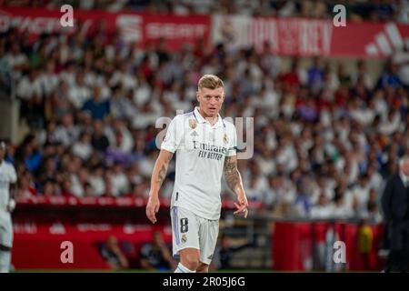 Sevilla, Spanien. 06. Mai 2023. Toni Kroos von Real Madrid CF während des Finales der Copa del Rey zwischen Real Madrid CF und CA Osasuna im Olympiastadion La Cartuja. (Endergebnisse; Real Madrid CF 2:1 CA Osasuna). (Foto: Vicente Vidal Fernandez/SOPA Images/Sipa USA) Guthaben: SIPA USA/Alamy Live News Stockfoto