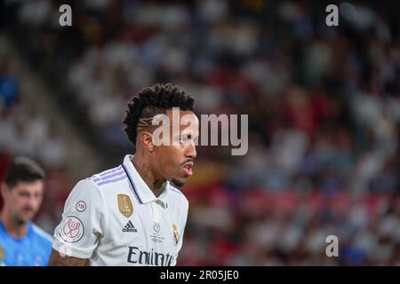 Sevilla, Spanien. 06. Mai 2023. Eder Gabriel Militao von Real Madrid CF, gesehen während des Finales der Copa del Rey zwischen Real Madrid CF und CA Osasuna im Olympiastadion La Cartuja. (Endergebnisse; Real Madrid CF 2:1 CA Osasuna). Kredit: SOPA Images Limited/Alamy Live News Stockfoto