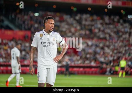 Sevilla, Spanien. 06. Mai 2023. Eder Gabriel Militao von Real Madrid CF, gesehen während des Finales der Copa del Rey zwischen Real Madrid CF und CA Osasuna im Olympiastadion La Cartuja. (Endergebnisse; Real Madrid CF 2:1 CA Osasuna). Kredit: SOPA Images Limited/Alamy Live News Stockfoto