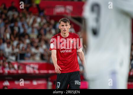 Sevilla, Spanien. 06. Mai 2023. Ante Budimir von CA Osasuna während des Finales der Copa del Rey zwischen Real Madrid CF und CA Osasuna im Olympiastadion La Cartuja. (Endergebnisse; Real Madrid CF 2:1 CA Osasuna). Kredit: SOPA Images Limited/Alamy Live News Stockfoto