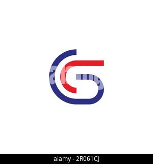 Logovektor für GC-Streifen mit Bewegungslinien Stock Vektor