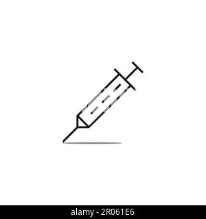 Spuit-Schatten-medizinische Drogen-Symbolvektor Stock Vektor