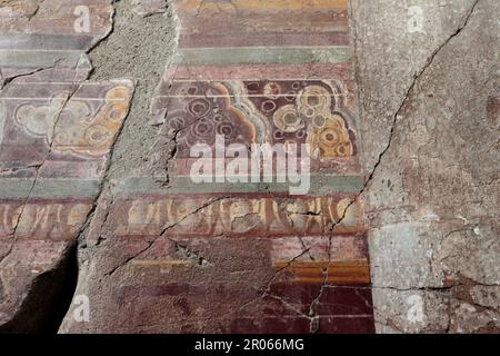 Ausgrabungen von Oplontis, in Torre Annunziata, Beispiel einer üppigen römischen Villa, die Villa poppea, bedeckt während des Ausbruchs des Vesuv 79 v. Chr. Stockfoto