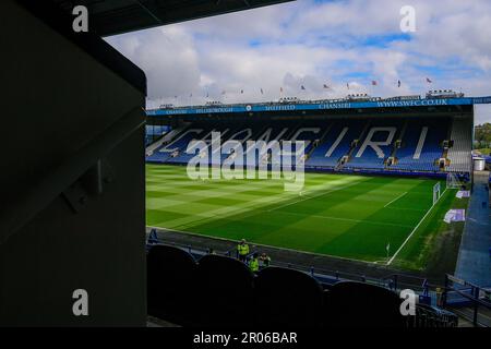 Sheffield, Großbritannien. 07. Mai 2023. Ein allgemeiner Blick auf Hillsborough vor dem Sky Bet League 1 Spiel Sheffield Wednesday vs Derby County in Hillsborough, Sheffield, Großbritannien, 7. Mai 2023 (Foto von Ben Roberts/News Images) in Sheffield, Großbritannien, am 5./7. Mai 2023. (Foto: Ben Roberts/News Images/Sipa USA) Guthaben: SIPA USA/Alamy Live News Stockfoto