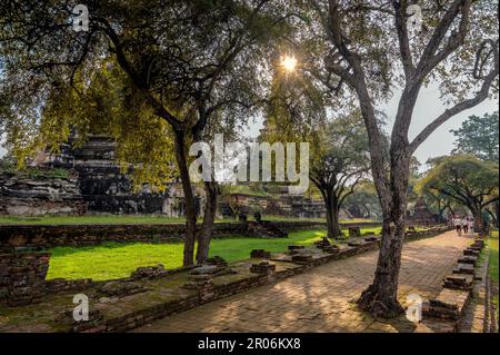 Wat Phra Si Sanphet „Tempel des Heiligen, Splendid Omniscient“ war der heiligste Tempel auf dem Gelände des alten Königspalastes in Thailands alter Hauptstadt Stockfoto