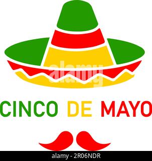Die Feier des Cinco de Mayo. Traditioneller mexikanischer Bundesurlaub, der am 5. Mai gefeiert wird. Fiesta-Banner mit Dekorationen für Vektorabbildungen von Cinco de Mayo Stock Vektor