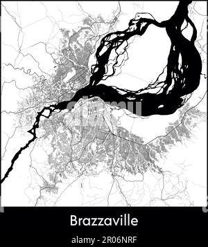 Stadtplan Afrika Republik Kongo Brazzaville Vektordarstellung Stock Vektor