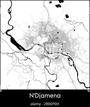 Stadtplan Africa Chad N Djamena Vektordarstellung Stock Vektor