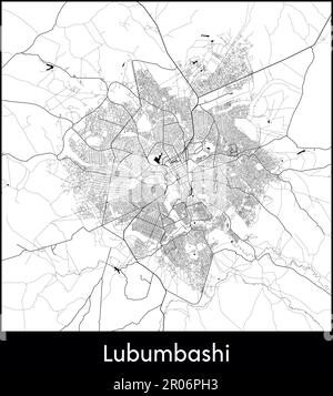 Stadtplan Afrika Demokratische Republik Kongo Lubumbashi Vektordarstellung Stock Vektor