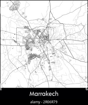 Stadtplan Afrika Marokko Marrakesch Vektordarstellung Stock Vektor