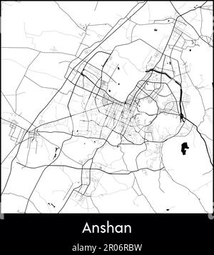 Stadtplan Asien China Anshan Vektordarstellung Stock Vektor