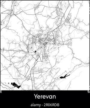 Stadtplan Asien Armenien Eriwan Vektordarstellung Stock Vektor