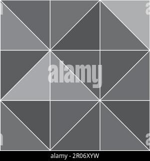 Abstraktes Nahtloses Muster. Nahtloses Muster mit Dreiecken. Schwarzweißes Muster mit Rhombus, Linien und Punkten. Vektordarstellung. Stock Vektor