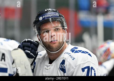 Brünn, Tschechische Republik. 07. Mai 2023. Teemu Hartikainen aus Finnland in Aktion beim Euro Hockey Challenge Match Finnland gegen Schweden in Brünn, Tschechische Republik, 7. Mai 2023. Kredit: Vaclav Salek/CTK Photo/Alamy Live News Stockfoto