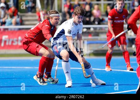 Berlin, Deutschland. 07. Mai 2023. Am 7. Mai 2023 in der Berliner HC Sportanlage, Berlin. Während des Spiels zwischen Berliner HC und Mannheimer HC, Hockey-Bundesliga. ( Kredit: Iñaki Esnaola/Alamy Live News Stockfoto