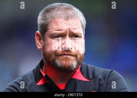 Liverpool Manager Matt Beard vor dem Barclays Women's Super League-Spiel im Prenton Park, Birkenhead. Foto: Sonntag, 7. Mai 2023. Stockfoto