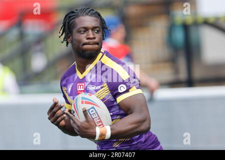 Newcastle, Großbritannien. 21. April 2023. Gideon Boafo von Newcastle Thunder in Aktion während des BETFRED-Meisterschaftsspiels zwischen Newcastle Thunder und Halifax Panthers am Sonntag, den 7. Mai 2023 im Kingston Park, Newcastle. (Foto: Chris Lishman | MI News) Kredit: MI News & Sport /Alamy Live News Stockfoto