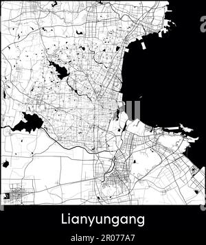 Stadtplan Asien China Lianyungang Vektordarstellung Stock Vektor