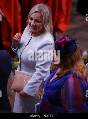 Michelle O'Neill startet nach der Krönung von König Karl III. Und Königin Camilla in Westminster Abbey, London. Foto: Samstag, 6. Mai 2023. Stockfoto