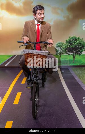 Shah Alam, Malaysia - April 17,2023 : Mr. Beans Wachsfigur auf dem Red Carpet 2 in I-City Shah Alam. Stockfoto