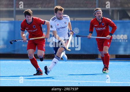Berlin, Deutschland. 07. Mai 2023. Am 7. Mai 2023 in der Berliner HC Sportanlage, Berlin. Während des Spiels zwischen Berliner HC und Mannheimer HC, Hockey-Bundesliga. ( Kredit: Iñaki Esnaola/Alamy Live News Stockfoto