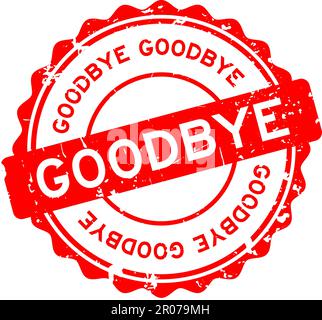 Grunge-Rot-Abschiedswort runder Gummisiegelstempel auf weißem Hintergrund Stock Vektor