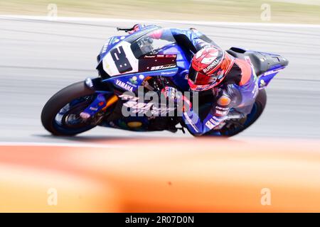 7. Mai 2023: Circuit de Barcelona, Catalunya, Barcelona, Spanien: FIM Superbike-Weltmeisterschaft Barcelona 2023: Rennen 2, Bradley Ray auf seiner Yamaha Stockfoto