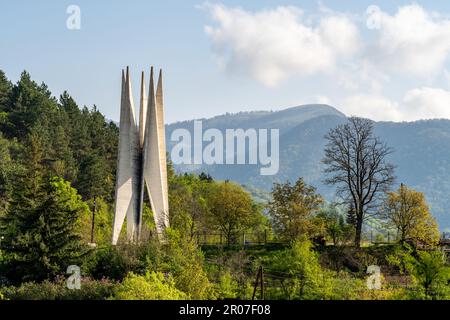 Die 50-jährige Gedenkstatue der Sowjetunion in Dilijan, Armenien Stockfoto