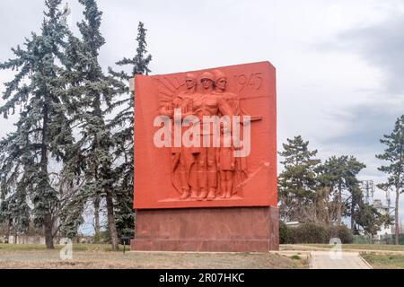 Chisinau, Moldawien - 8. März 2023: Stone memorail at Eternity Memorial Complex. Stockfoto