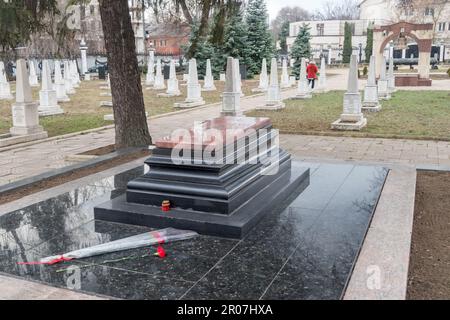 Chisinau, Moldawien - 8. März 2023: MemoRail-Grab auf dem Friedhof der im Zweiten Weltkrieg gefallenen Helden. Stockfoto