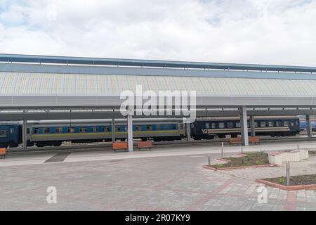 Chisinau, Moldau - 8. März 2023: Bahnhof in Chisinau. Stockfoto