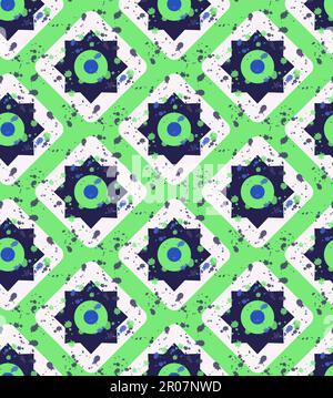 Grunge bunte abstrakte geometrische nahtlose Muster. Vektor Stock Vektor