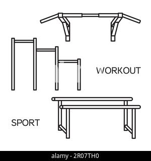 Sportgeräte für Straße Training and Pull-up-Bar. Vektor Stock Vektor