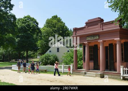 Bank, Museum Village, Old Sturbridge Village, Massachusetts, USA Stockfoto