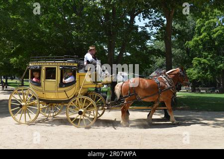 Pferdekutsche, Museum Village, Old Sturbridge Village, Massachusetts, USA Stockfoto