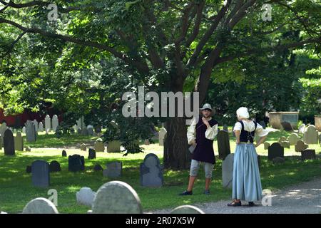 Schauspieler, Friedhof, Salem Witch Trials Memorial, Liberty Street, Salem, Massachusetts, USA Stockfoto