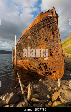 Schiffswrack, Djupavik, Island Stockfoto