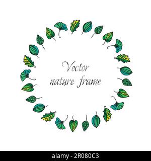 Vintage-Rahmen der Blätter. Ökologie und Natur Kranz. Vektor Stock Vektor